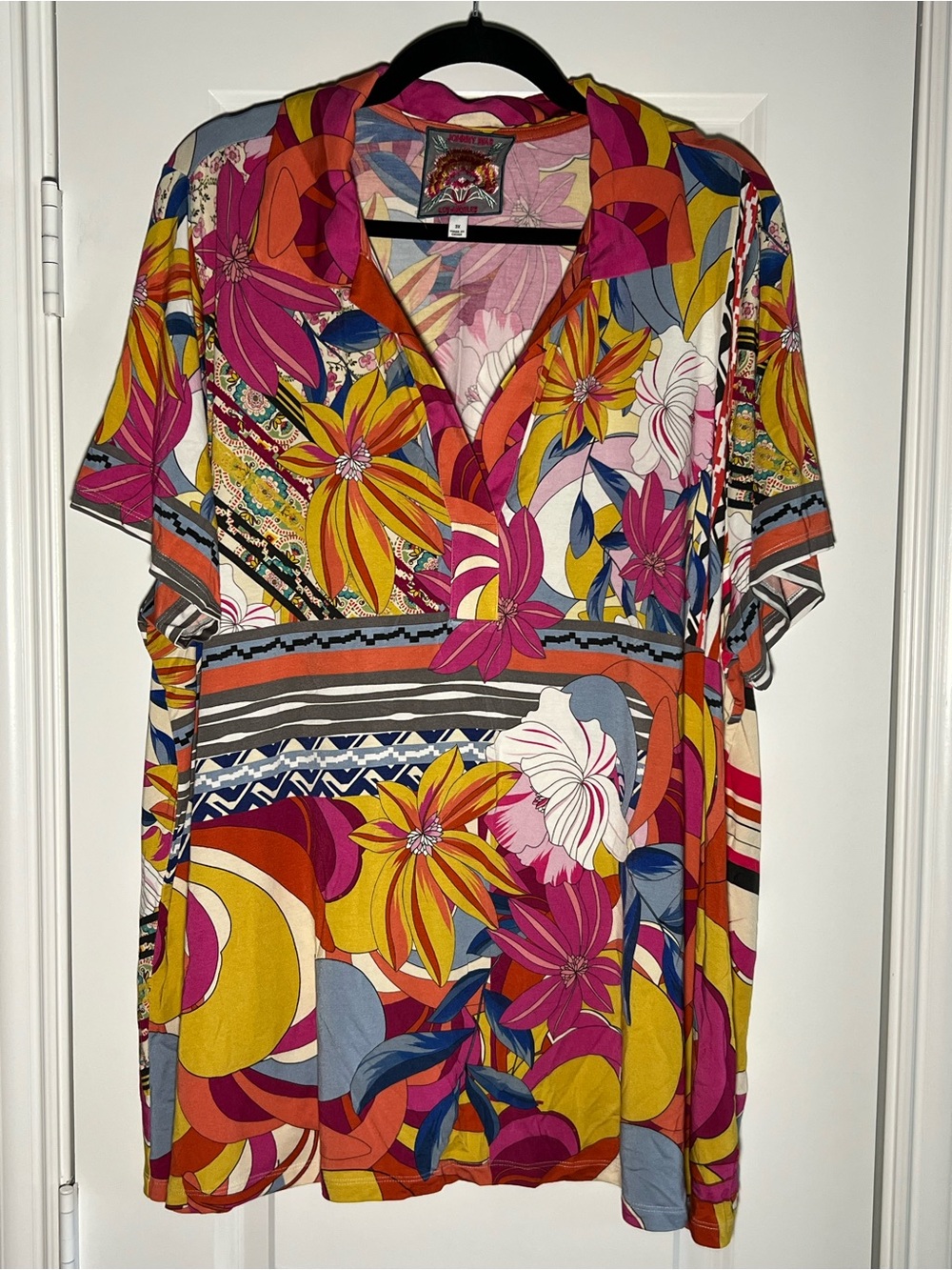 Johnny Was Rachel May Short Sleeve Swing Polo